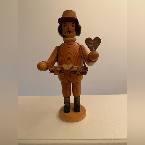 Other - Vintage Erzgebirge German Christmas wooden incense smoker I Love You cookie